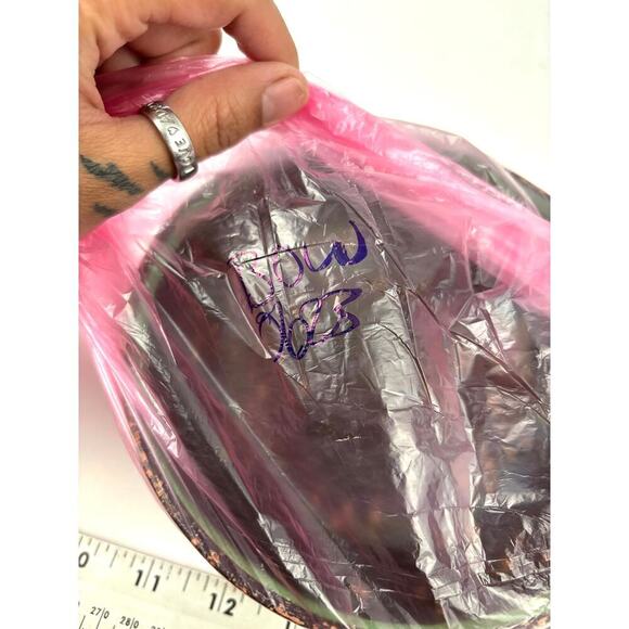 VTG Mexican Iridescent Tlaquepaque Pottery Bowl Hand Painted Terra Cotta - Picture 10 of 11